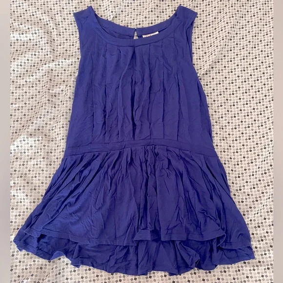 Anthropologie Deletta Blue Peplum Top | Size M - Picture 2 of 9